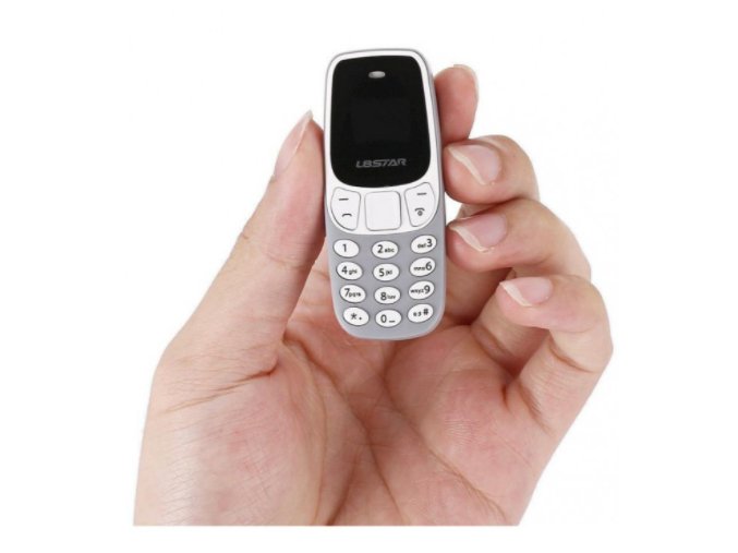 Mini mobilní telefon BM10 7 cm - šedý