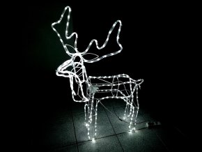 Vánoční dekorace svítící a pohyblivý sob 100 cm 250 LED - Bílá