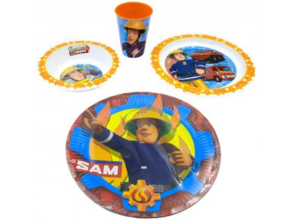 Dětská jídelní souprava + fóliový balónek - Požárník Sam