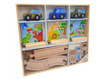 Dřevěná autodráha pro děti - Safari