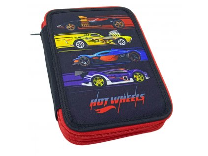 Dvoupatrový školní penál Hot Wheels - vybavený