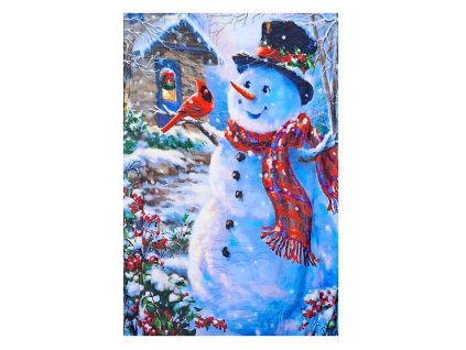 Mikroplyšová hřejivá deka 150x200 cm - Sněhulák a jeřabiny