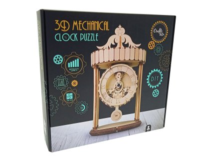 Funkční hodiny 3D puzzle s hodinovým strojkem - 168 dílků