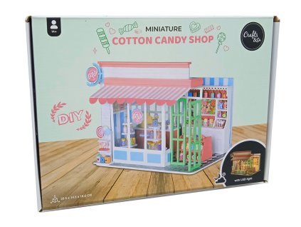Miniaturní domeček pro kutily s LED osvětlením - Cukrárna