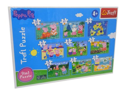 Puzzle set 9v1 - Prasátko Peppa
