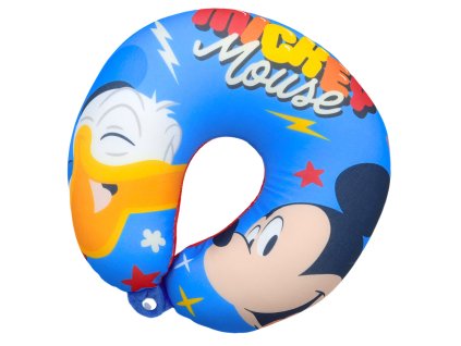 Oboustranný cestovní polštář červený - Mickey mouse