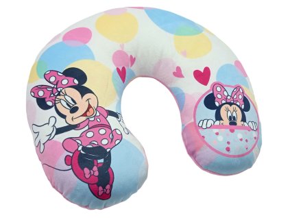 Cestovní polštář sv. růžový - Minnie mouse a bublinky
