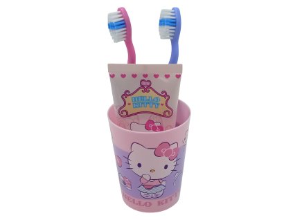 Dětská sada na čištění zubů růžová - Hello Kitty