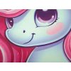 Kruhový koberec Unicorn ⌀120cm - Jednorožec a růžové srdce