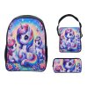 Školní sada 3ks - Batoh, penál, svač. taška - Jednorožci s motýly