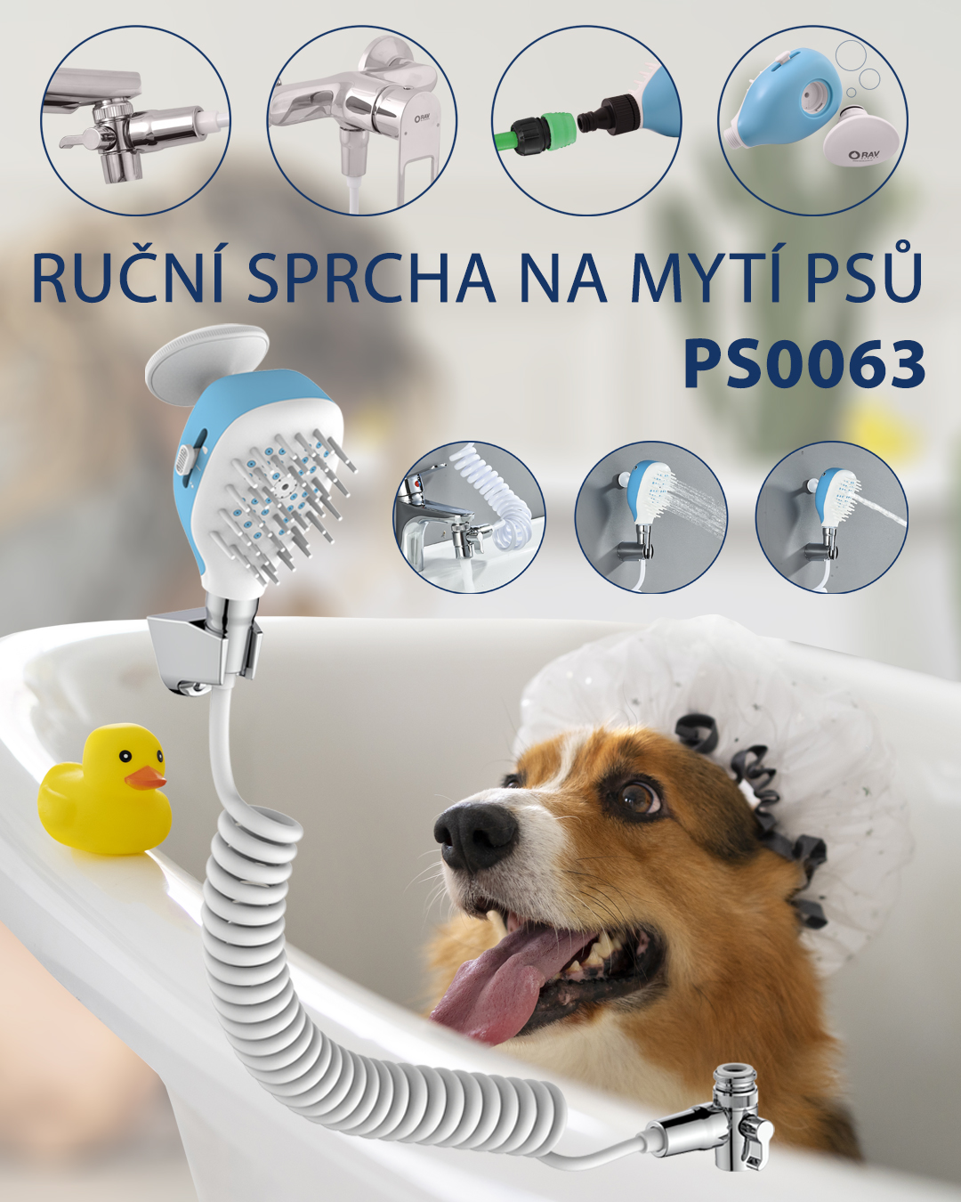 Ruční sprcha na mytí psů PS0063