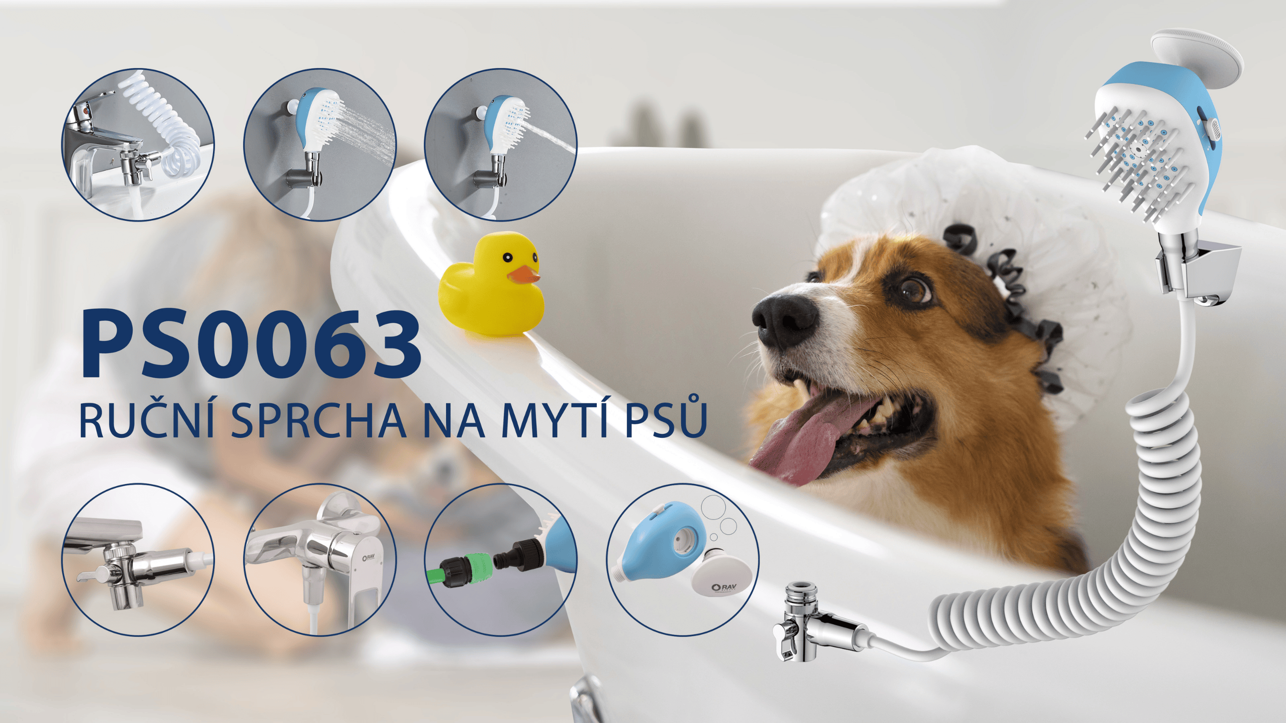 Ruční sprcha na mytí psů PS0063