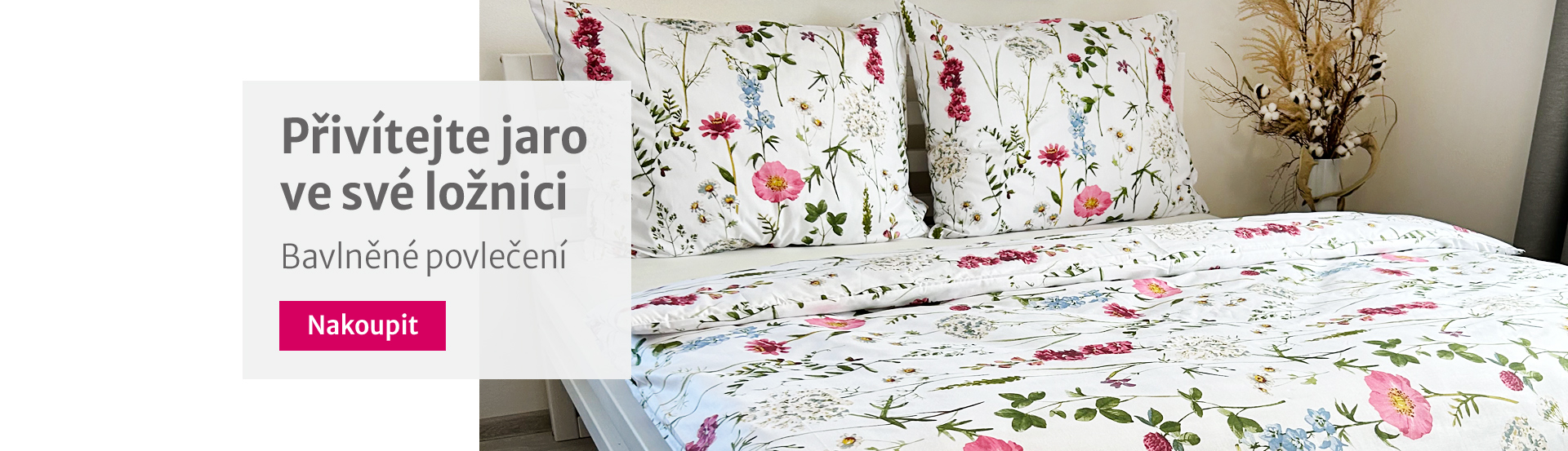 bavlněné povlečení 220x200, 140x200 jarní vzor, kytičky, skladem, vyrobeno v česku slezská harmonia