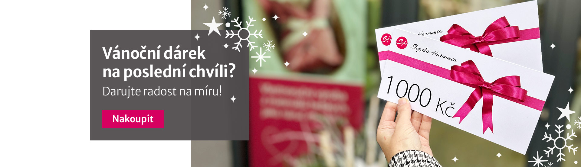 Dárkový poukaz Slezská Harmonia vánoční dárek na poslední chvíli skladem