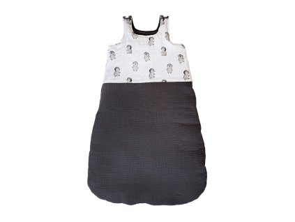 celoroční-spací-pytel-šedý-mušelínový-s-výplní-duté-vlákno-vyrobeno-v-česku-slezská-harmonia