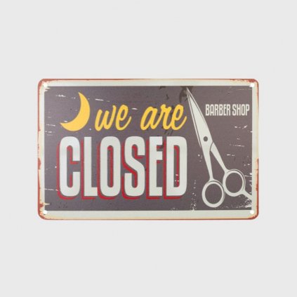 dekorativni cedulka do barbershopu we are closed