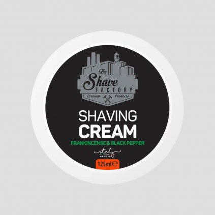 the shave factory frankincense and black pepper shaving cream 125ml