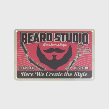 Barbershop Beard Studio dekorativní cedulka do barbershopu