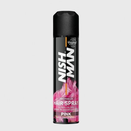 Barevný sprej na vlasy růžový Nish Man Pro Mech Hair Spray Pink 150 ml
