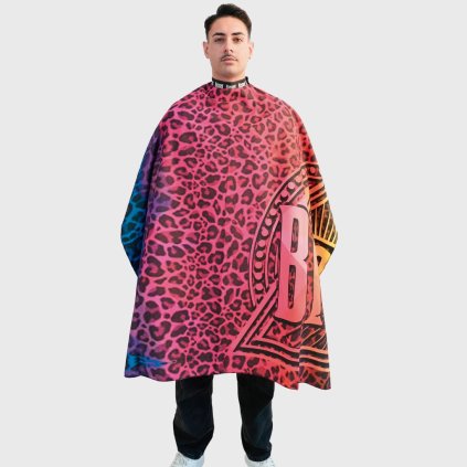 Blessed Acid Leopard Barber Cape holičská pláštěnka s neoprenem