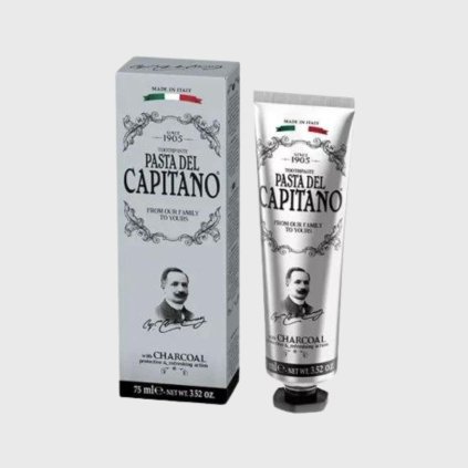 Pasta del Capitano Charcoal zubní pasta s aktivním uhlím 75 ml