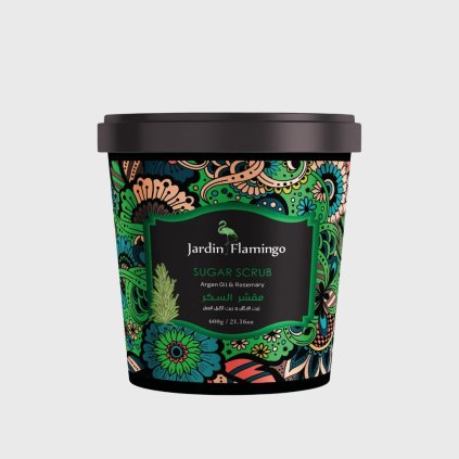 Jardin Flamingo Sugar Scrub Argan & Rosemary cukrový tělový peeling 600 g