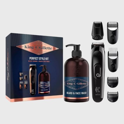 King C. Gillette Men's Perfect Style Beard Kit Gift Set with Trimmer and Beard and Face Wash