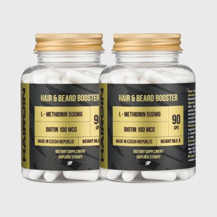 HAIROIN Hair & Beard Booster 2.0 vitamíny na podporu růstu vlasů a vousů 2 měsíční balení 180kapslí