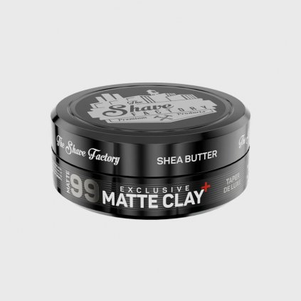 Matná hlína na vlasy s bambuckým máslem The Shave Factory Matte Clay Taper Deluxe 150 ml