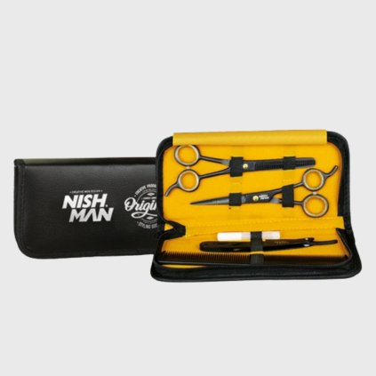 nish man sada nožničiek a hrebeňa shavetta