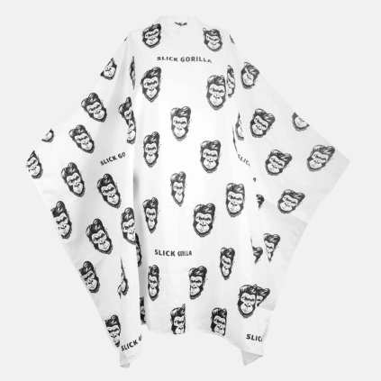Slick Gorilla Barber Cape White holicská plastenka biela