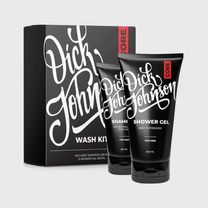 Darčeková sada umývacieho gélu a šampónu pre mužov Dick Johnson CORE Wash Kit
