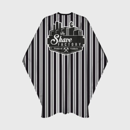 14073 the shave factory premium stripes barber cape holicska plastenka