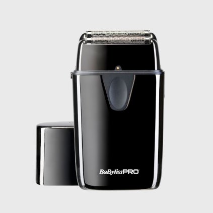 BABYLISS PRO FXLFS2E UVFOIL02 čierny holiaci strojček s dvojitou čepeľou a UV dezinfekciou