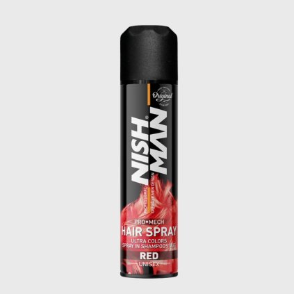 Farebný sprej na vlasy červený Nish Man Pre Mech Hair Spray Red 150 ml