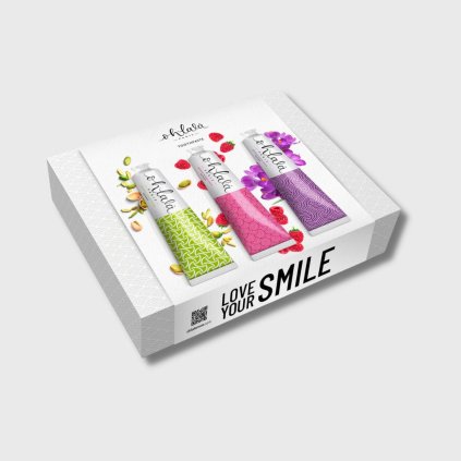 Ohlala Sada zubných pást Malina, Pistácia, Fialová, 3x75ml