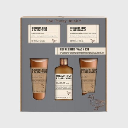 Baylis & Harding Darčeková súprava starostlivosti o telo pre mužov Bergamot, konope a santalové drevo, 5 ks