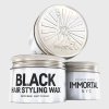 immortal nyc čierny vosk na vlasy čierny vosk na vlasy 100ml zadná a horná časť