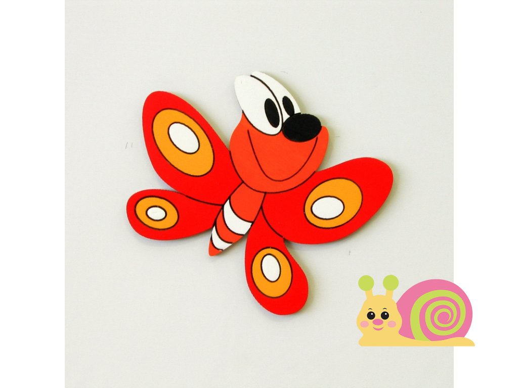 dekoracia na stenu motyl cerveny a9c