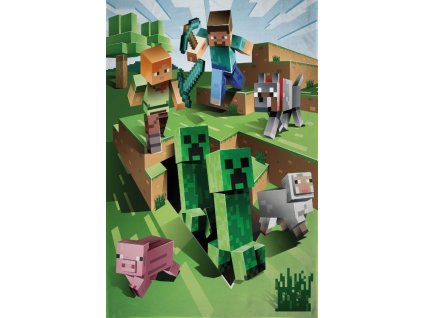 Detská fleece deka Minecraft Farma, 100/150 cm