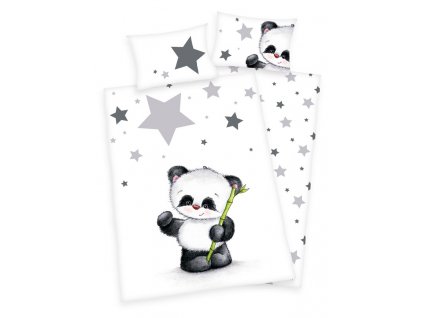Obliečky do postieľky Panda FLANEL, 100/135, 40/60 cm