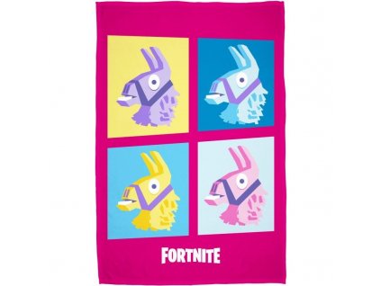 Detská fleece deka Fortnite Lama pink 100/150 cm