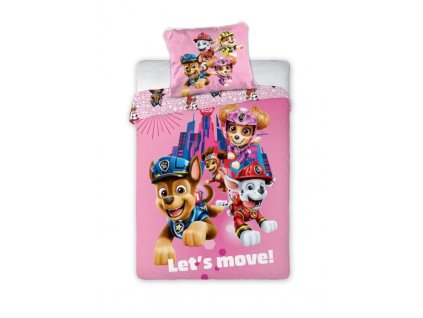 Obliečky do postieľky Paw Patrol Movie pink, 100/135, 40/60 cm