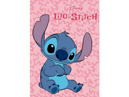 Detská deka Lilo and Stitch ružová fleece, 100/140 cm