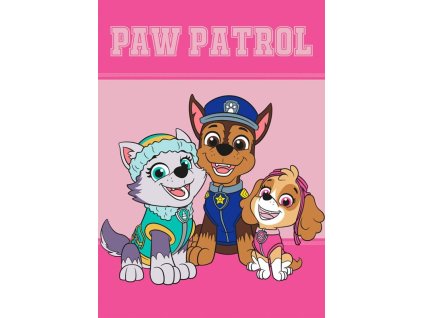 Detská deka Paw Patrol ružová, 100/140 cm