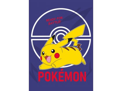 Detská deka Pokémon Pikachu modrá, 100/140 cm