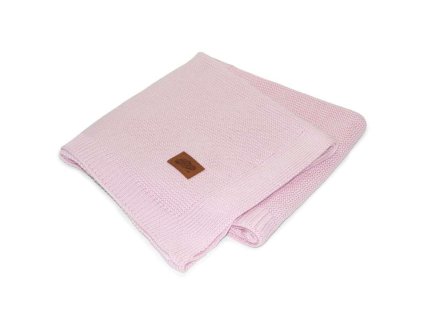 Pletená deka do kočíka bavlna bambus ružová, 80/100 cm