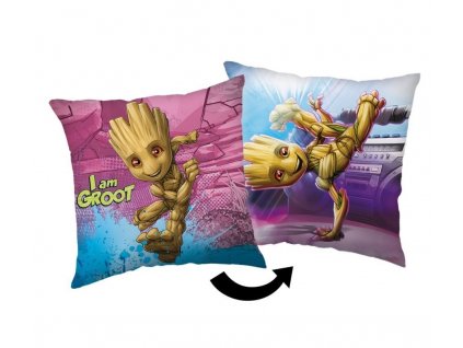 JERRY FABRICS Mikroplyšový vankúšik Groot I am Groot Polyester, 40/40 cm