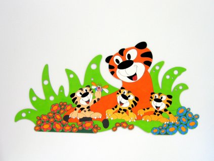 dekoracia na stenu tiger s mladatkami a54