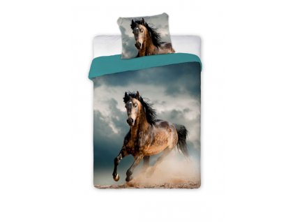 Bavlnené obliečky Kôň v búrke, 140x200 cm